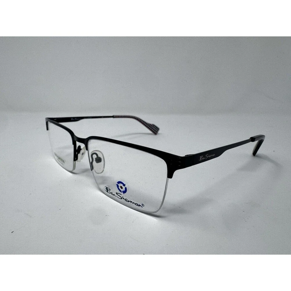 Ben Sherman Goswell Black Plaid Eyeglass Frames New Old Stock 53-17-140